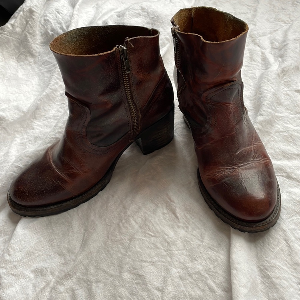 Freebird Block Heel Leather Booties